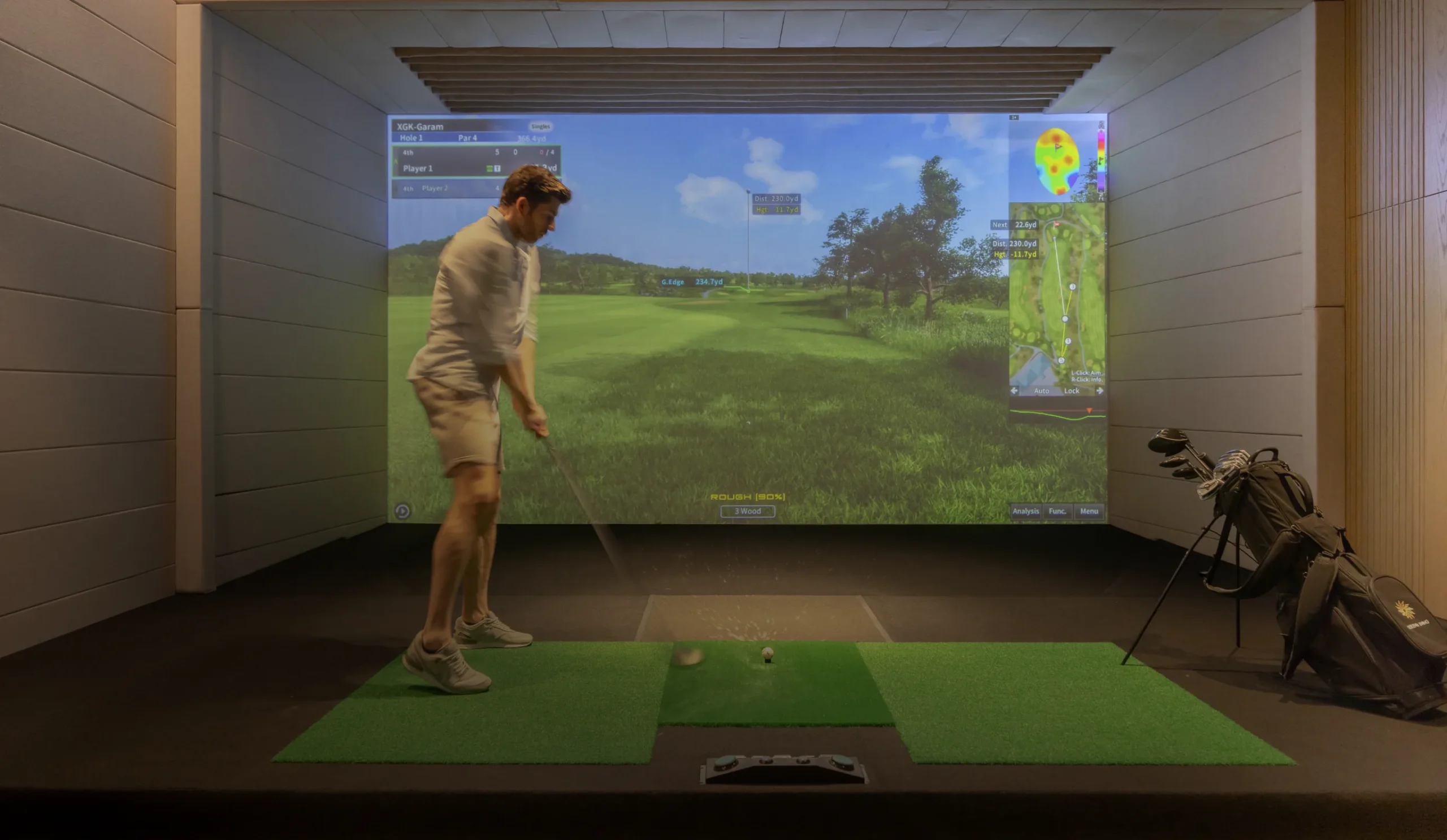 Golf simulation lounge