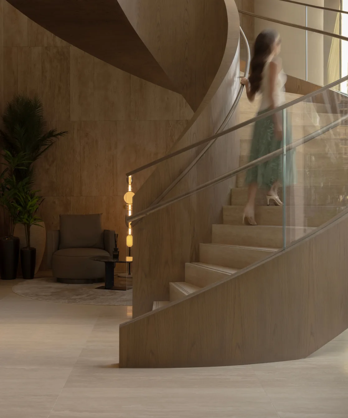 Serenia Living sculptural staircase interior
